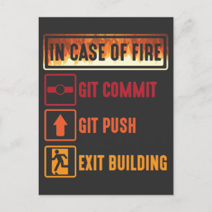 Carte Postale Coque Of Fire git commit git push programmeur de c