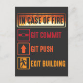 Carte Postale Coque Of Fire git commit git push programmeur de c (Devant)