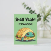Carte Postale Coque, oui ! C'est le temps de Taco ! Taco Turtle (Debout devant)
