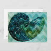 Carte Postale Coque spirale Turquoise (Devant / Derrière)