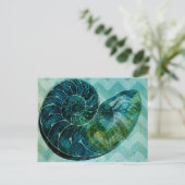 Carte Postale Coque spirale Turquoise (Debout devant)