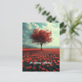Carte Postale Coquelicot Prairie Arbre Solitaire (Debout devant)