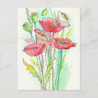 Coquelicots à l'aquarelle peints