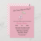 Carte Postale Coquette rose Golf "Dernier swing avant l'anneau" (Devant / Derrière)