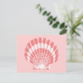 Carte Postale Coquillage - corail rose et blanc (Debout devant)