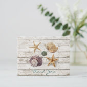 Carte Postale Coquillages côtiers été plage mariage merci (Debout devant)