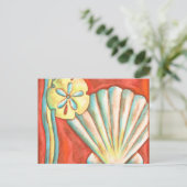 Carte Postale Coquillages Rustiques Orange (Debout devant)