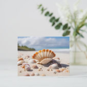 Carte Postale Coquillages sur la plage (Debout devant)
