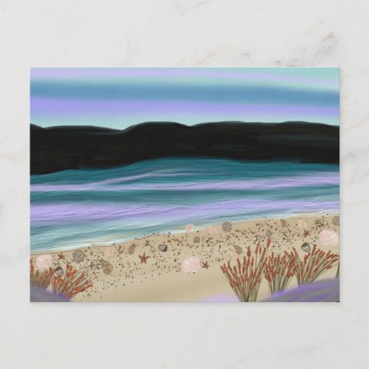 Carte Postale Coquillages sur le rivage (Devant)