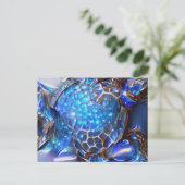 Carte Postale Coquille cristalline bleue brillante (Debout devant)