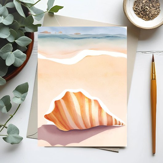 Carte Postale Coquille de Conque | Coquillage de Mer Côtière de