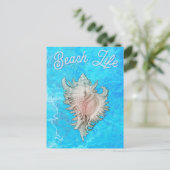 Carte Postale Coquille de Conque "Vie de Plage" (Debout devant)