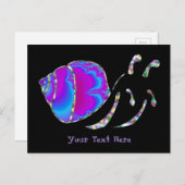 Carte Postale Coquille d'escargot fractée bleue et violette (Devant / Derrière)