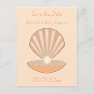 Carte Postale Coquille d'huître et Perle Personnalisable Genre N