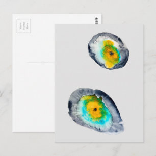 Carte Postale coquilles d'huître abstraites aquarelle