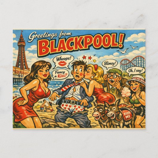 Carte postale coquine classique de Blackpool (Devant)