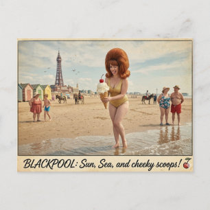 Carte postale coquine classique de Blackpool