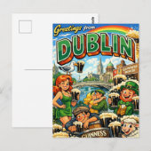 Carte postale coquine classique de Dublin (Devant / Derrière)