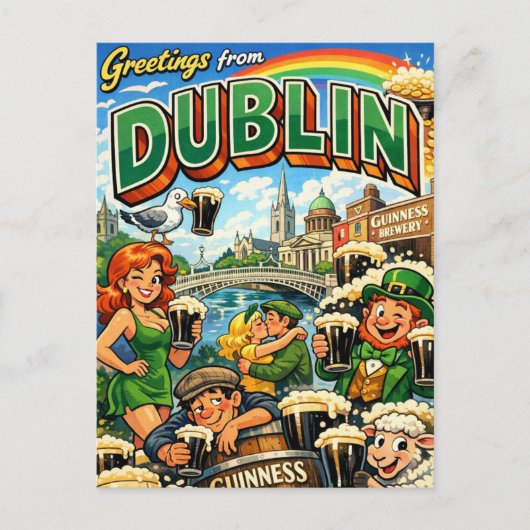 Carte postale coquine classique de Dublin (Devant)