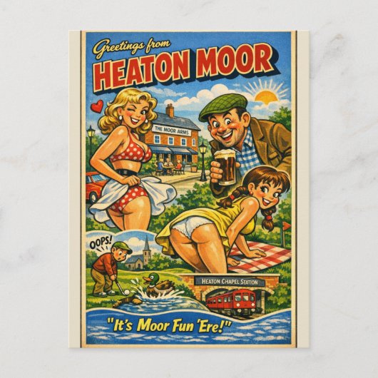 Carte postale coquine de Heaton Moor (Devant)