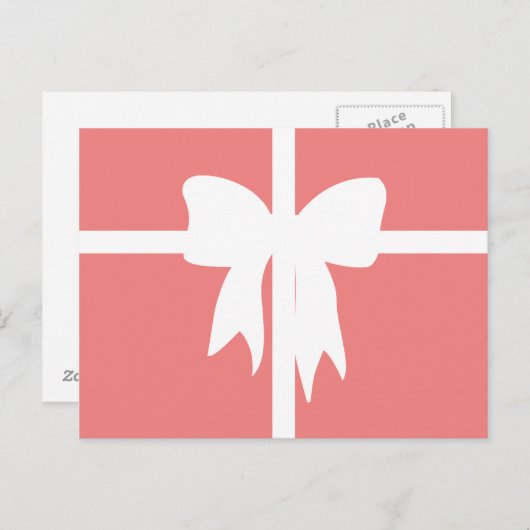 Carte Postale Corail blanc et clair enveloppé présent (Devant / Derrière)