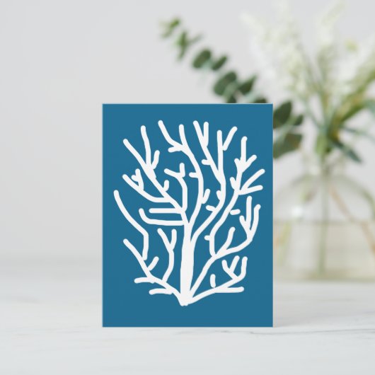 Carte Postale Corail blanc sur la vie aquatique bleue (Debout devant)