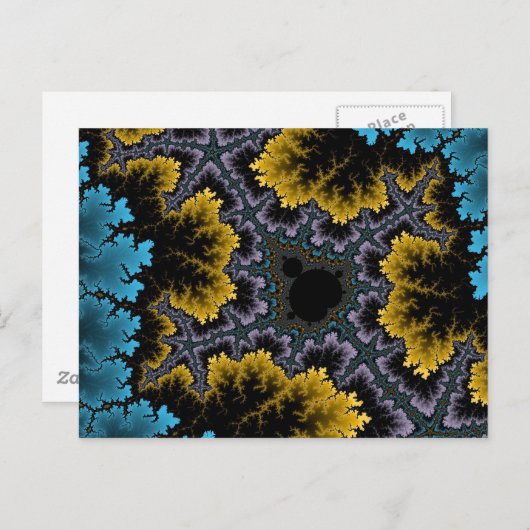 Carte postale Corail bleu et orange (Devant / Derrière)