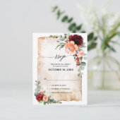 Carte Postale Corail de Pêche de Bourgogne Roses roses roses Euc (Debout devant)