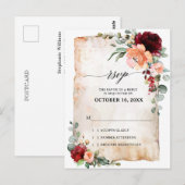 Carte Postale Corail de Pêche de Bourgogne Roses roses roses Euc (Devant / Derrière)