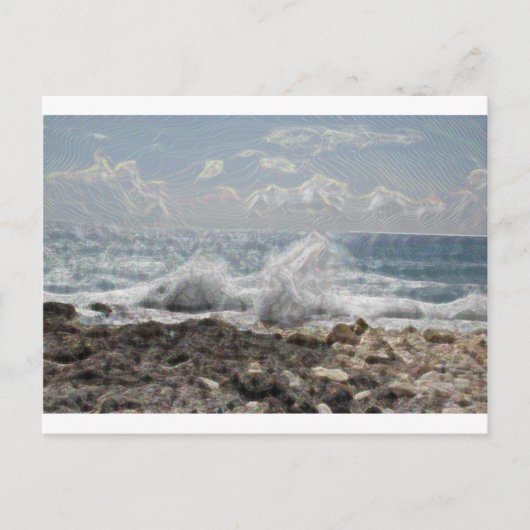 Carte Postale Corail et vagues (Devant)