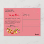 Carte Postale Corail, Herbe et Fleurs rose Pivoine (Dos)