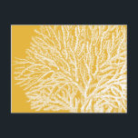 Carte Postale Corail jaune et blanc<br><div class="desc">Obtenez cette oeuvre moderne aujourd'hui avec un arrière - plan jaune vif. Cette oeuvre d'art contient une silhouette,  un corail translucide,  très tranchant et vivant. C'est une oeuvre d'art contemporain qui conviendra parfaitement à tout type de thème nautique que vous cherchez.</div>