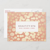 Carte Postale Corail rose Motif Gold Circle (Devant / Derrière)