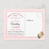 Carte postale Corail Roses Floral Enregistrer la d (Dos)