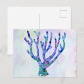 Carte Postale Corail Turquoise Mosaïque verre de mer Silhouette (Devant / Derrière)