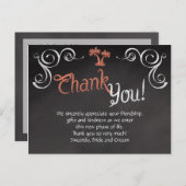 Carte Postale Coral Chalkboard Script Plage Merci de mariage (Devant / Derrière)
