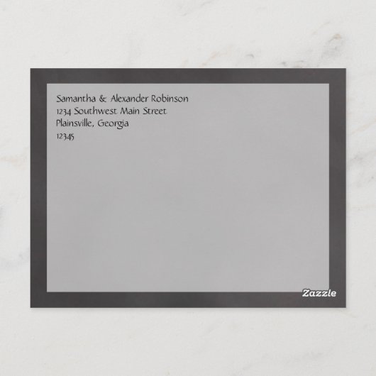 Carte Postale Coral Chalkboard Script Plage Merci de mariage (Dos)