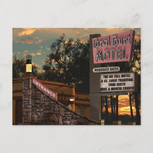 Carte Postale Coral Court Motel Route 66 American Retro