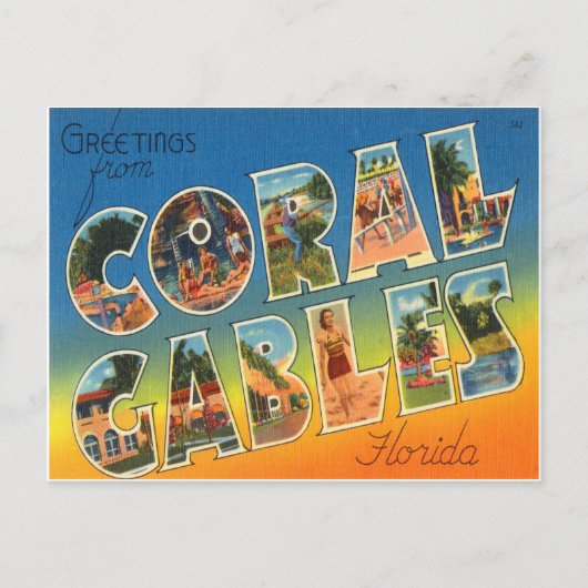 Carte Postale Coral Gables Floride (Devant)