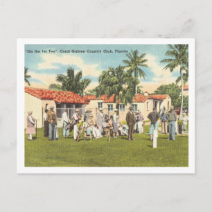 Carte Postale Coral Gables Floride golfeurs vintage
