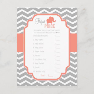 Carte Postale Coral Grey Chevron Elephant Parfait jeu de prix