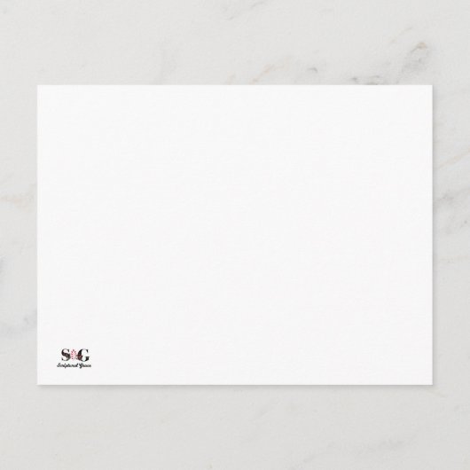 Carte Postale Coral Marbre T Monogramme Écriture personnalisée (Dos)