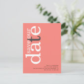 Carte Postale Coral Rose Rose QR Code Texte Enregistrer la date (Debout devant)