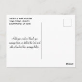 Carte Postale Coral Turquoise Ombre Parties scintillant Monogram (Dos)