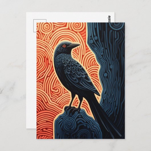 Carte Postale Corbeau (Devant / Derrière)