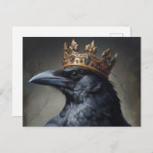 Carte Postale Corbeau avec couronne (Devant / Derrière)
