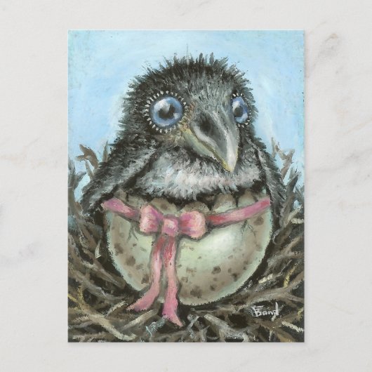 Carte Postale Corbeau bébé (Devant)
