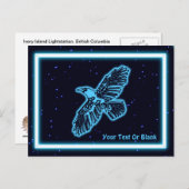 Carte Postale Corbeau bleu brillant sur les étoiles (Devant / Derrière)