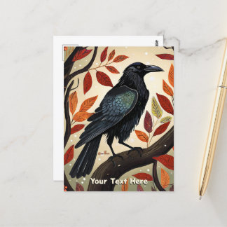 Carte Postale Corbeau coloré perché dans un arbre