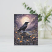 Carte Postale Corbeau dans l'aquarelle lune (Debout devant)